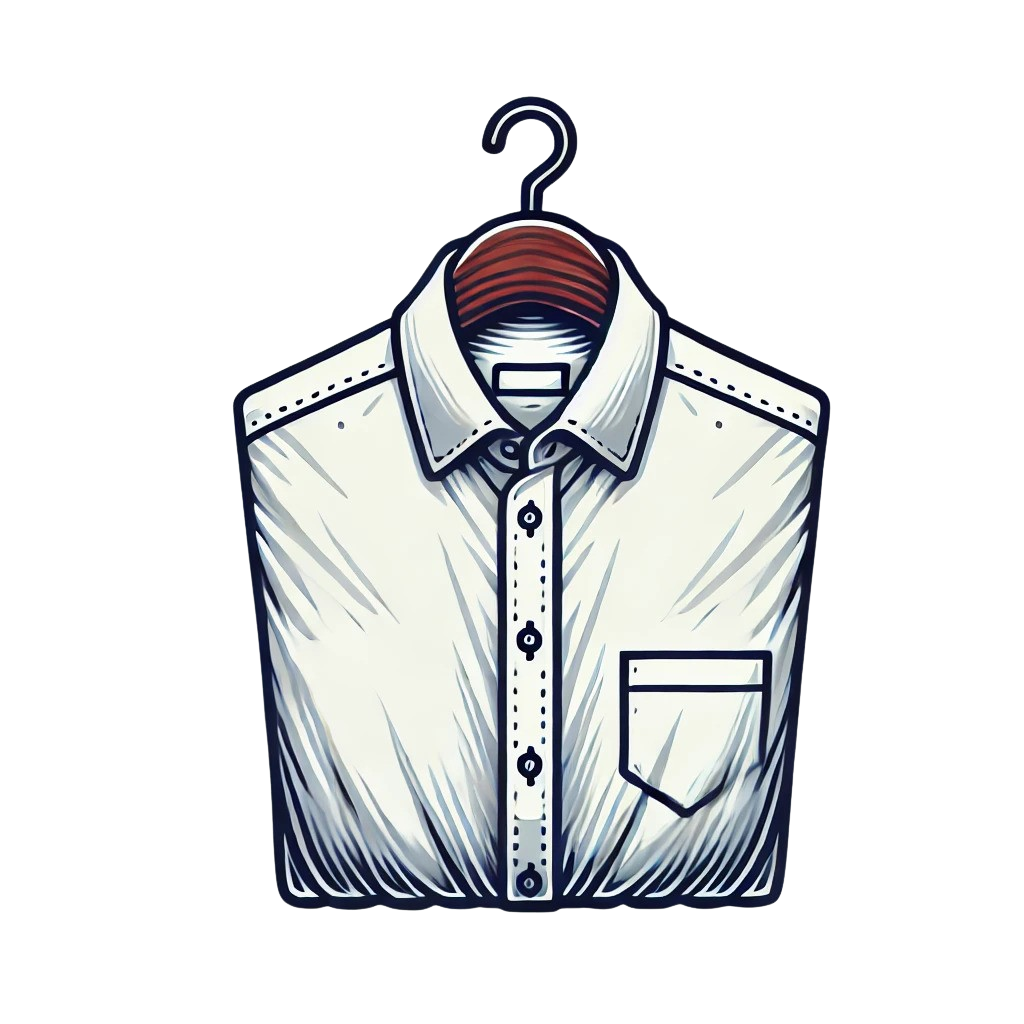 An_illustration_of_a_neatly_pressed_shirt_hanging_on_a_hanger__with_smooth_and_crisp_folds__giving_a_polished_and_well-ironed_look.