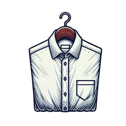 An_illustration_of_a_neatly_pressed_shirt_hanging_on_a_hanger__with_smooth_and_crisp_folds__giving_a_polished_and_well-ironed_look.